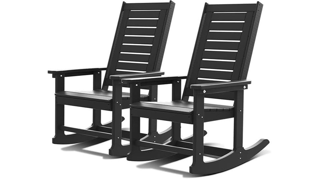 oversized black rocking chairs