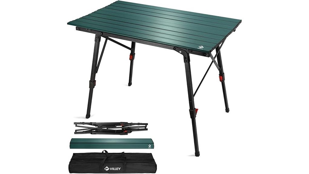 portable adjustable camping table