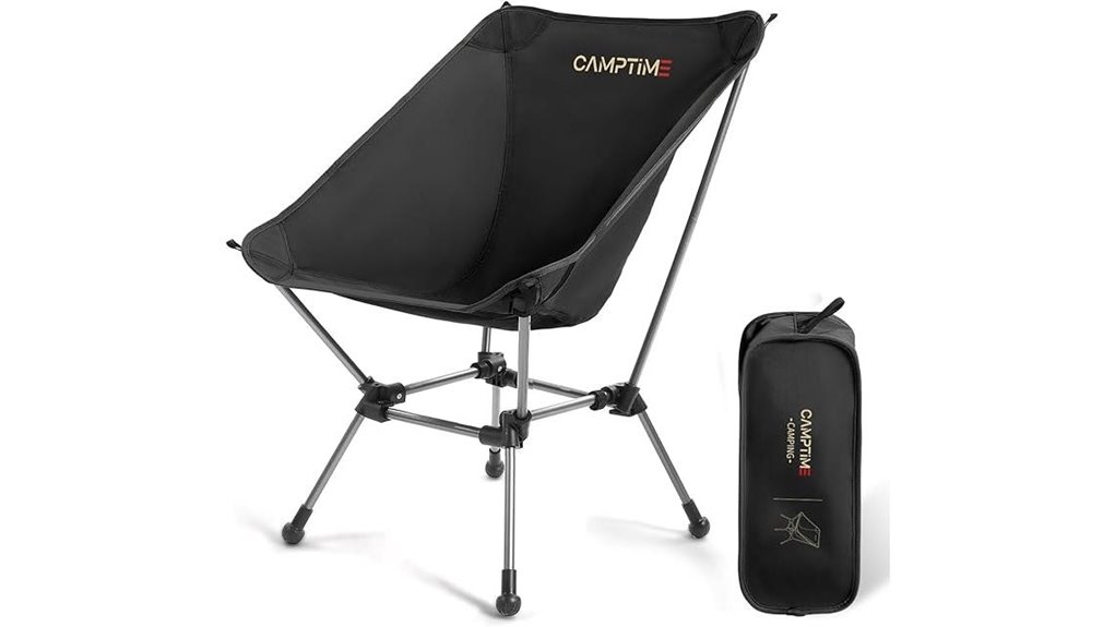 portable black camping chair