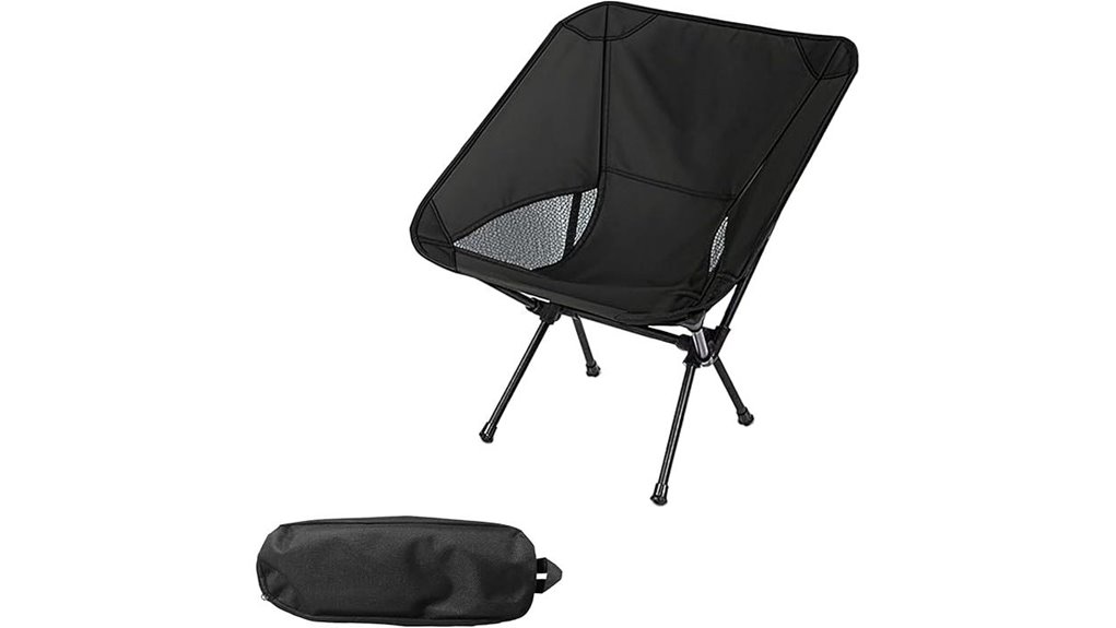 portable black camping chair