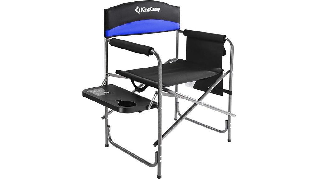portable camping chair with table
