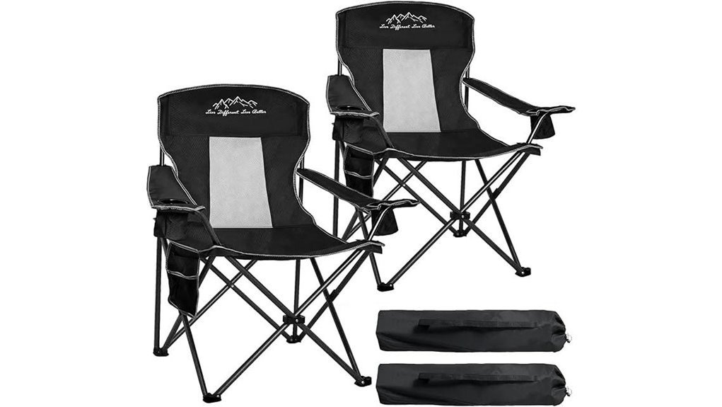 portable camping chairs set