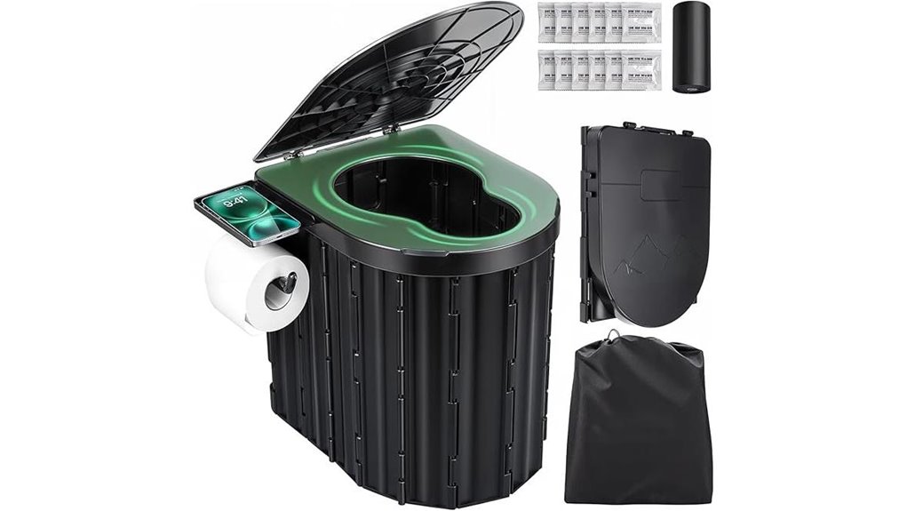 portable camping toilet set