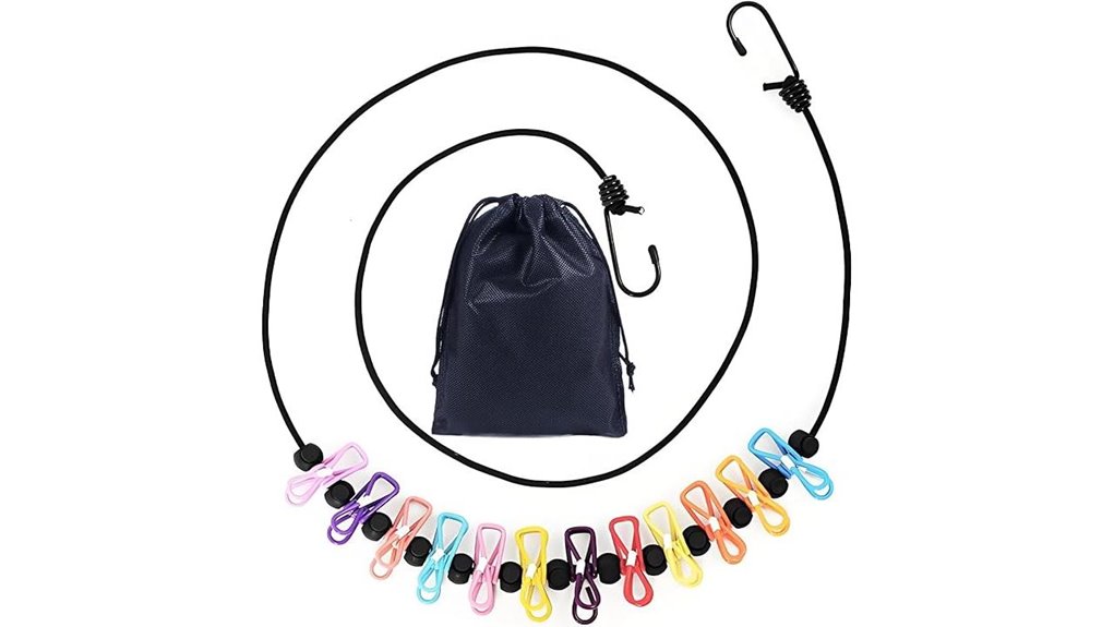 portable clothesline with clips