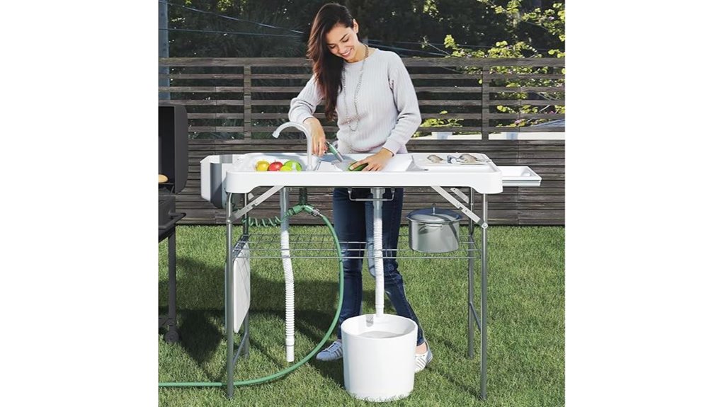 portable dual sink table