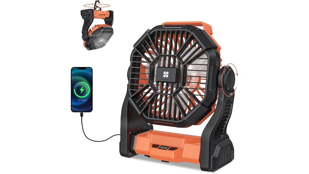portable fan with light