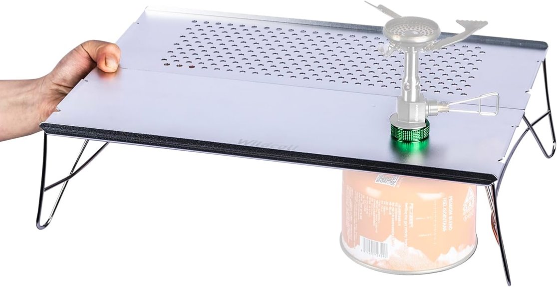 portable gas connected folding table