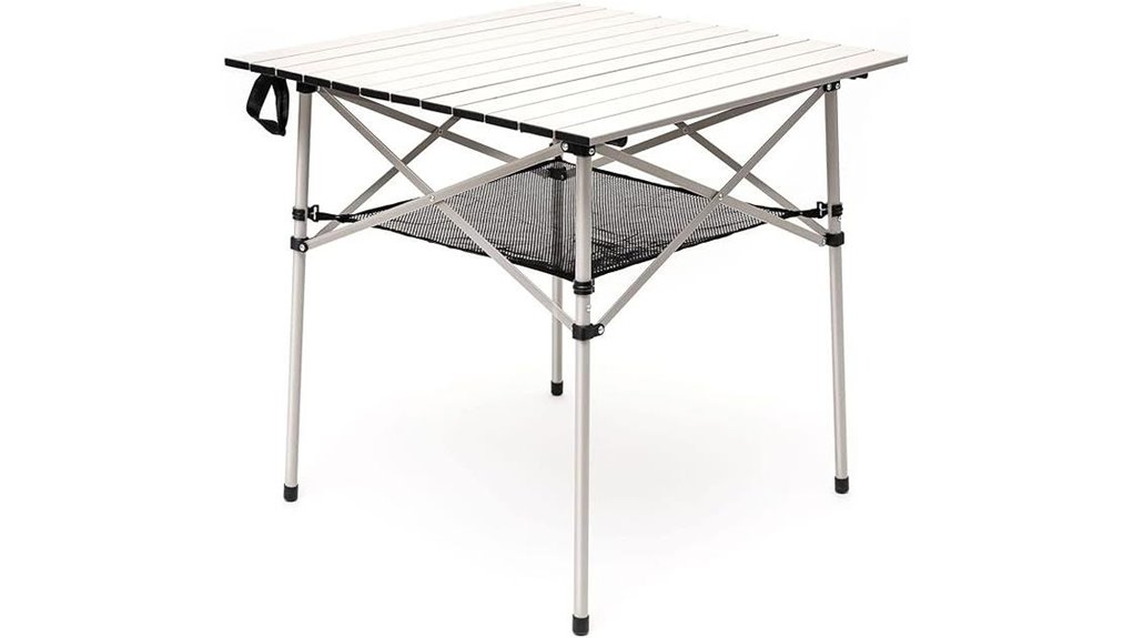 portable gray camping table