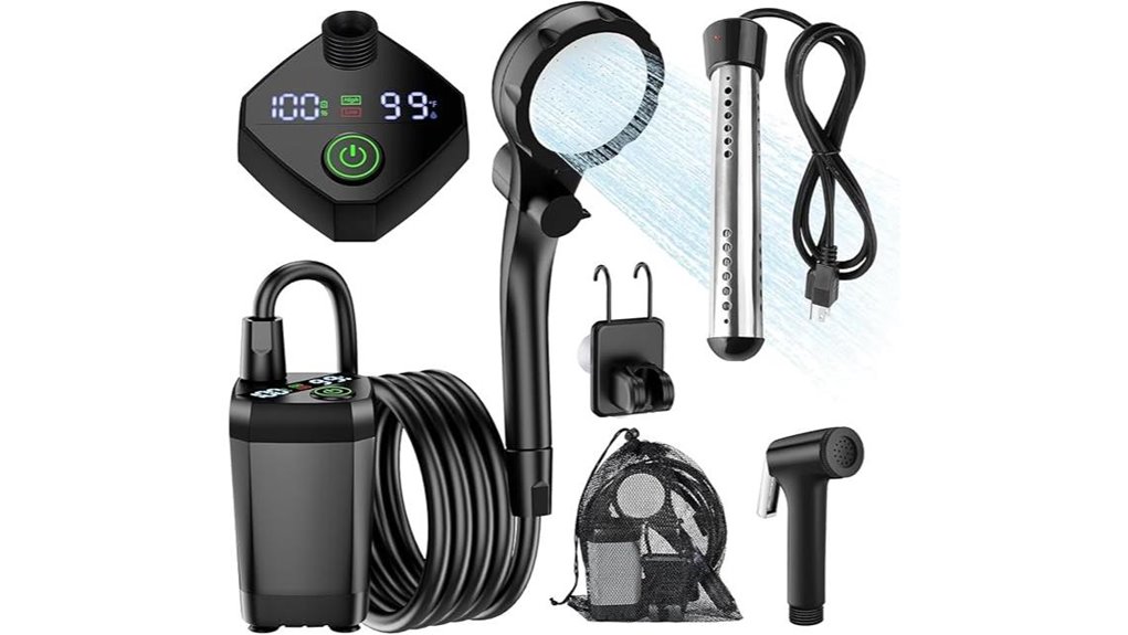portable heated camping shower