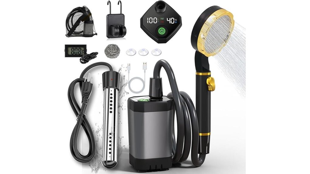 portable heated camping shower