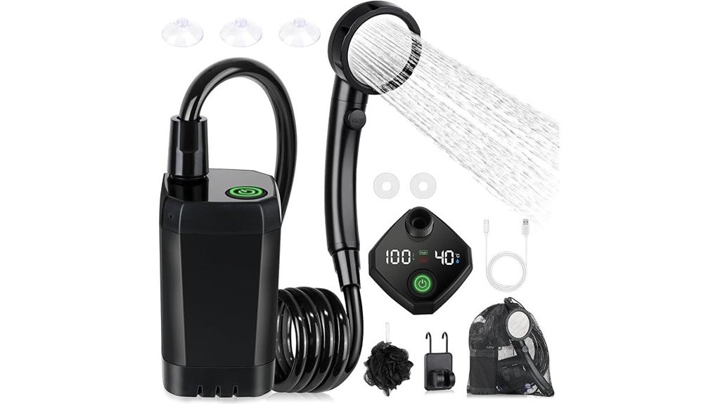 portable led camping shower