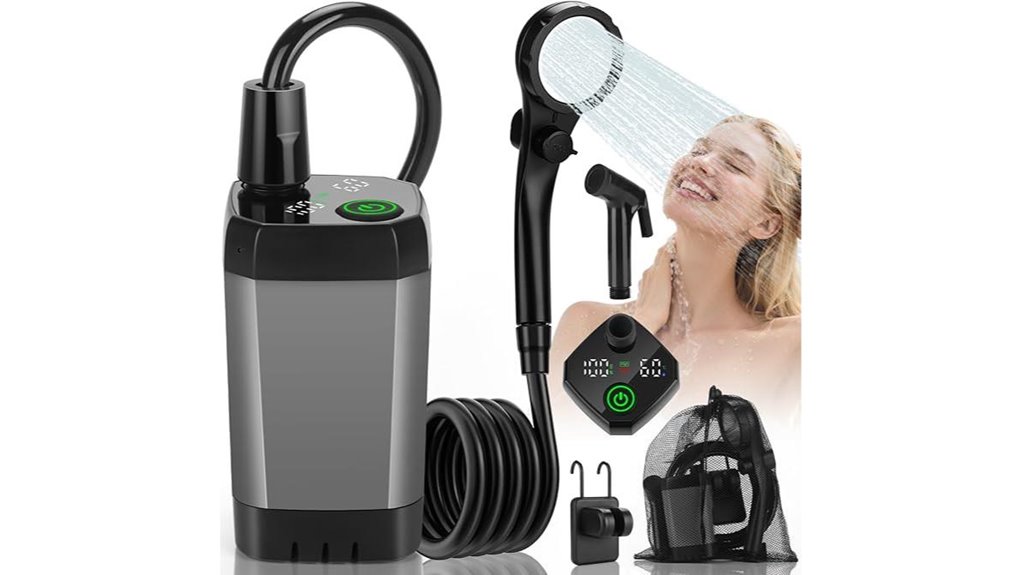 portable led camping shower