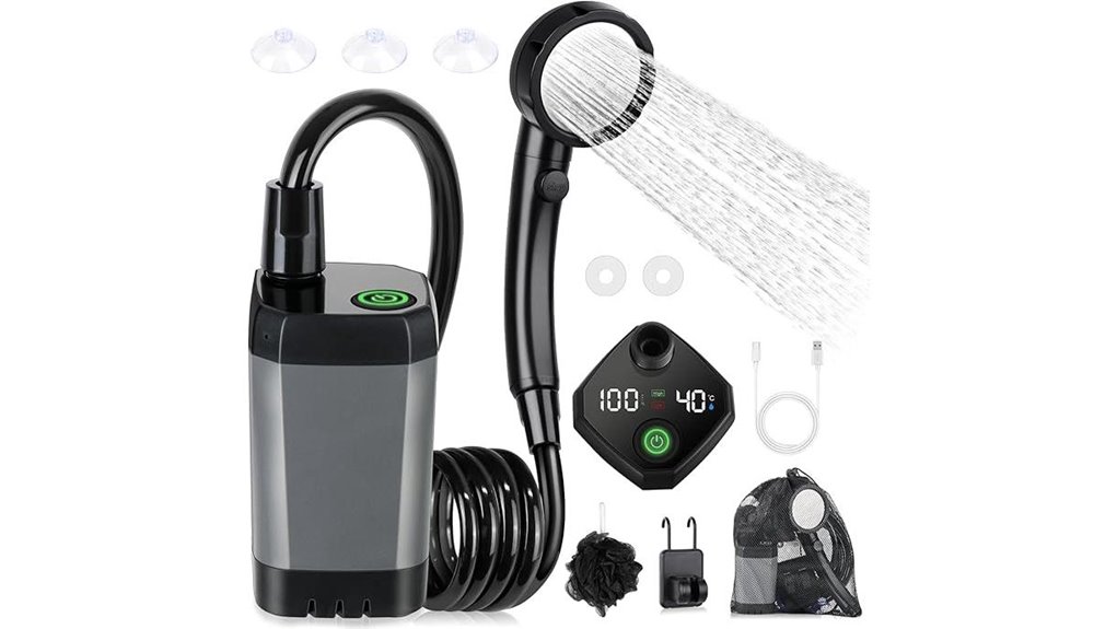 portable led camping shower