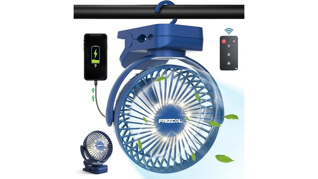 portable led desk fan