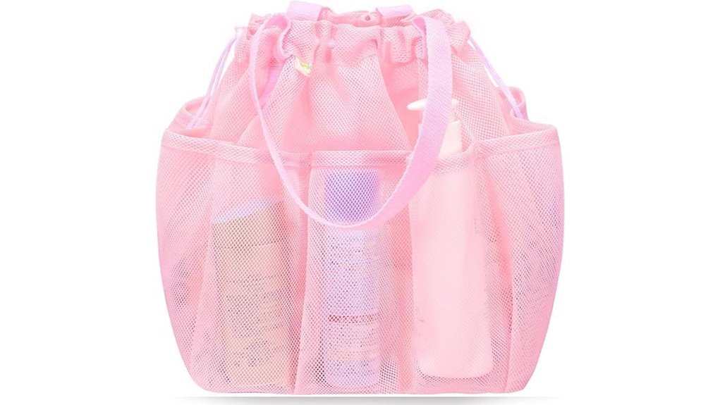 portable pink shower caddy