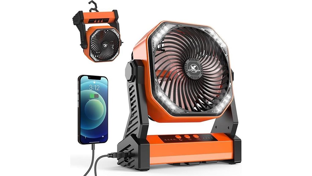 portable rechargeable camping fan