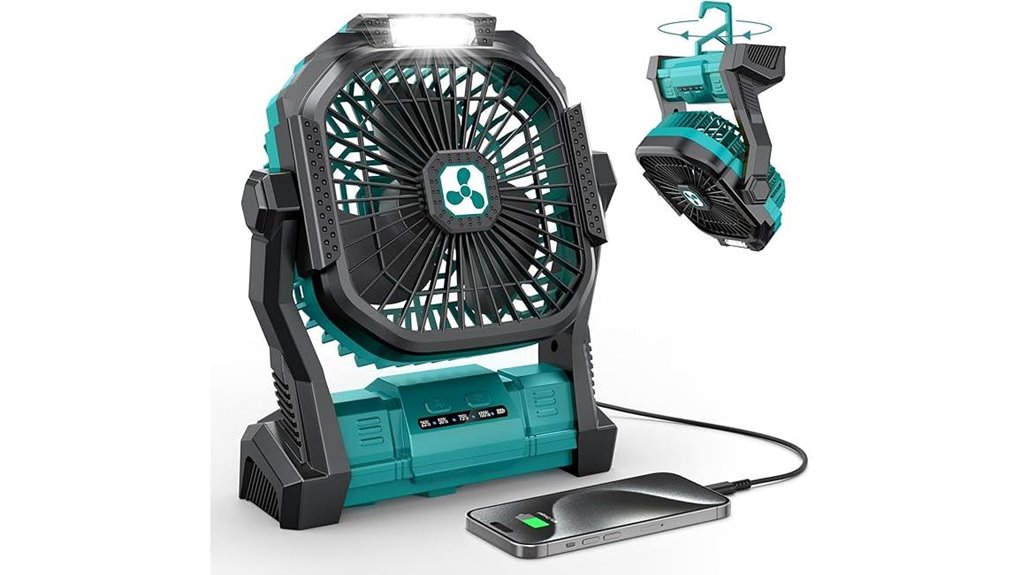 portable rechargeable fan lantern
