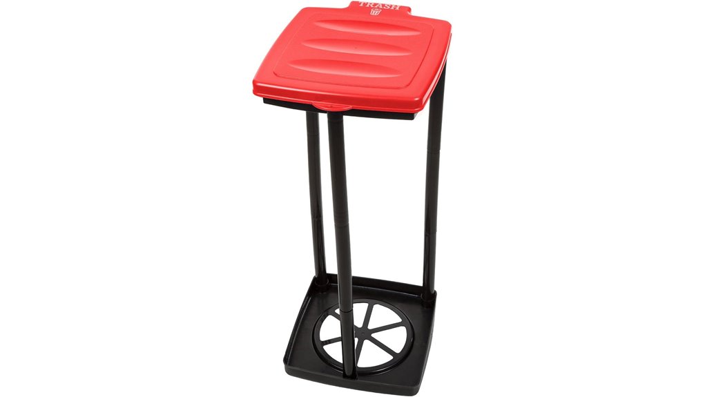 portable red trash holder