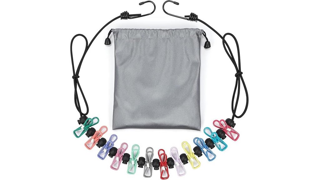 portable retractable clothesline clips