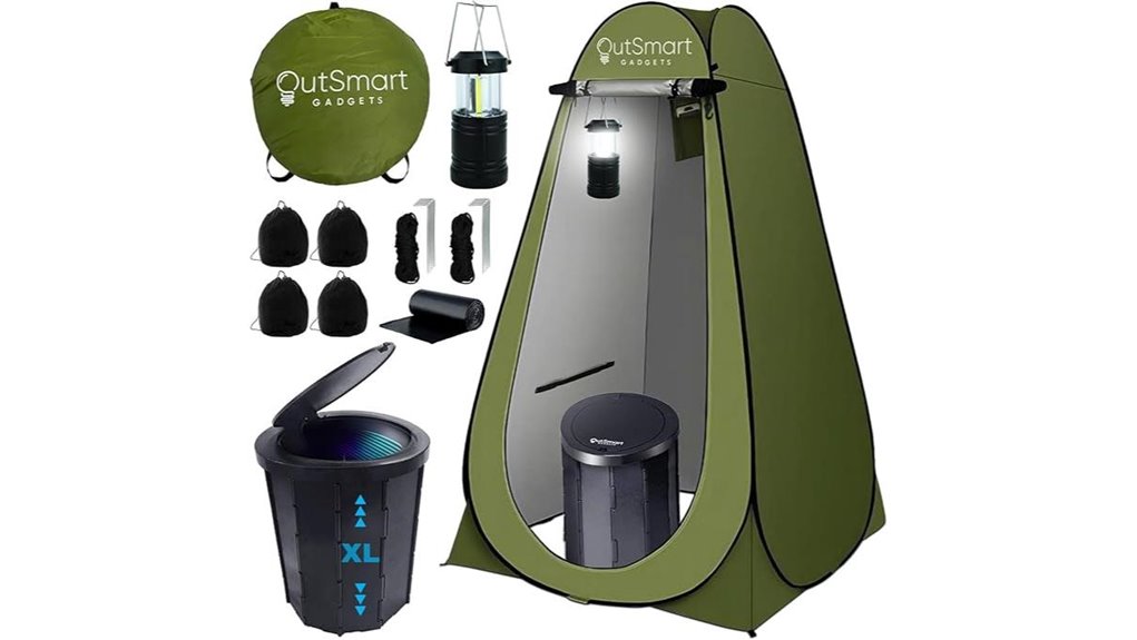 portable toilet privacy setup
