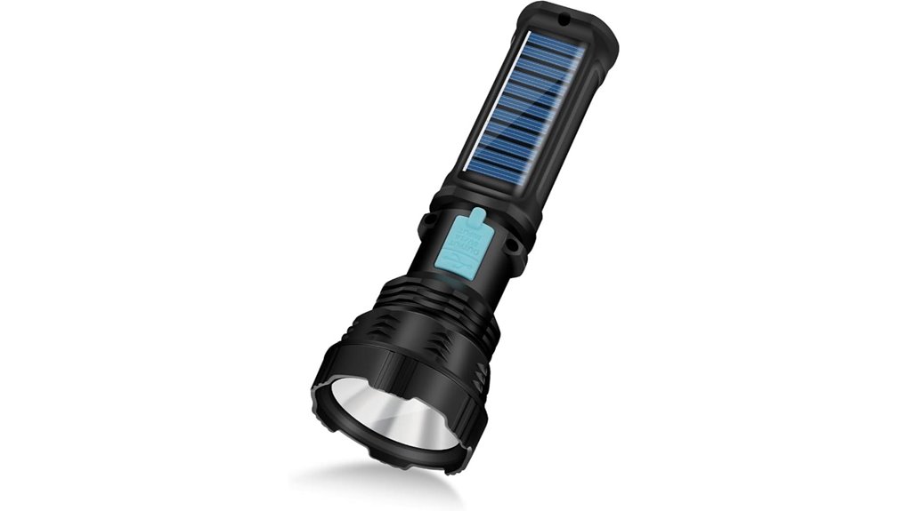 powerful rechargeable solar flashlight