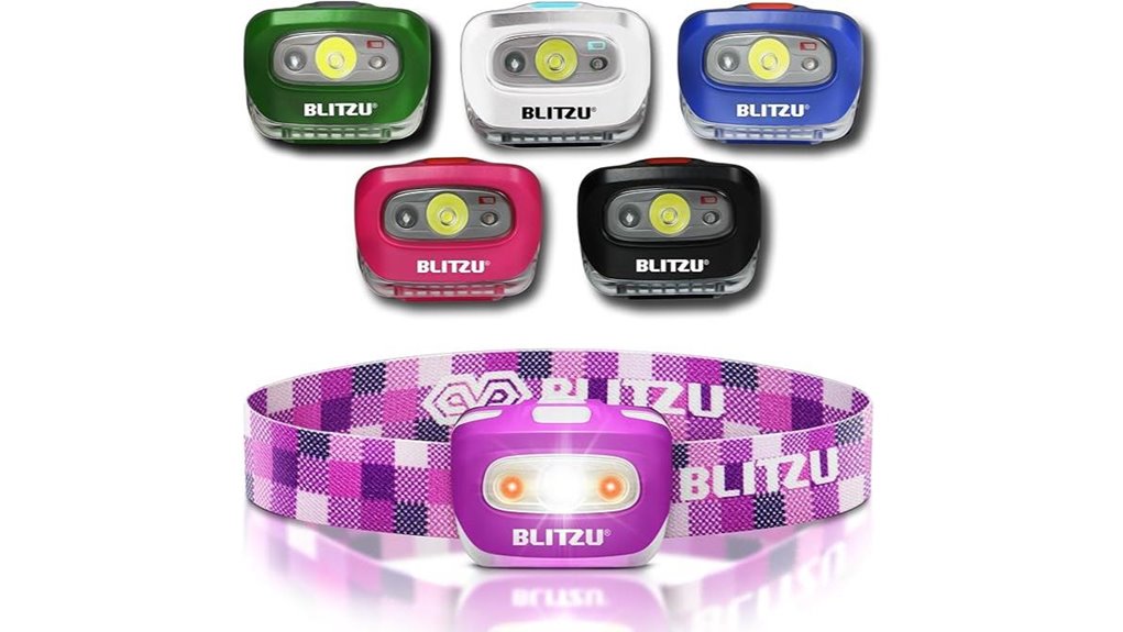 purple waterproof led headlamp
