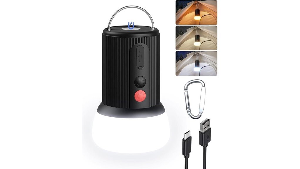 rechargeable black camping lantern