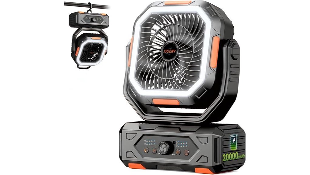 rechargeable camping fan lantern