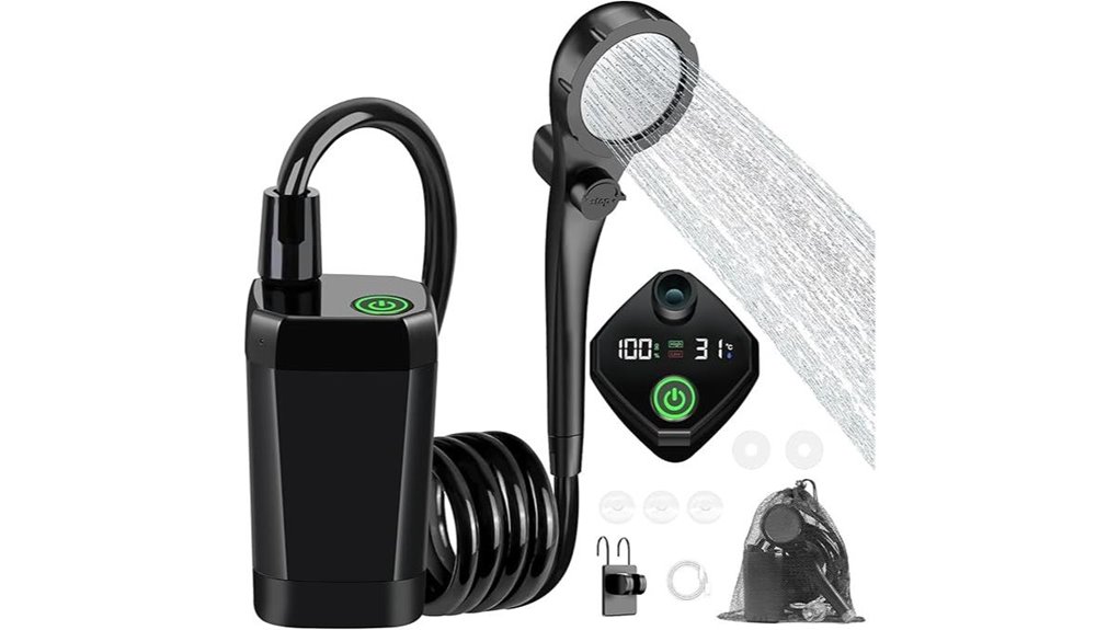rechargeable camping shower device