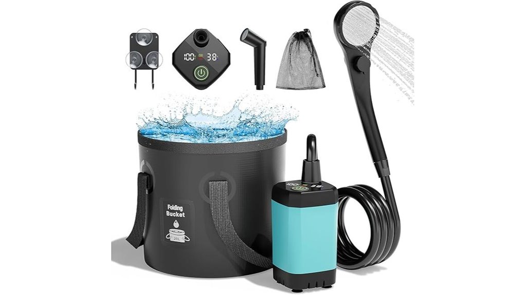 rechargeable camping shower kit