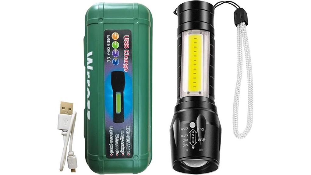 rechargeable led flashlight included