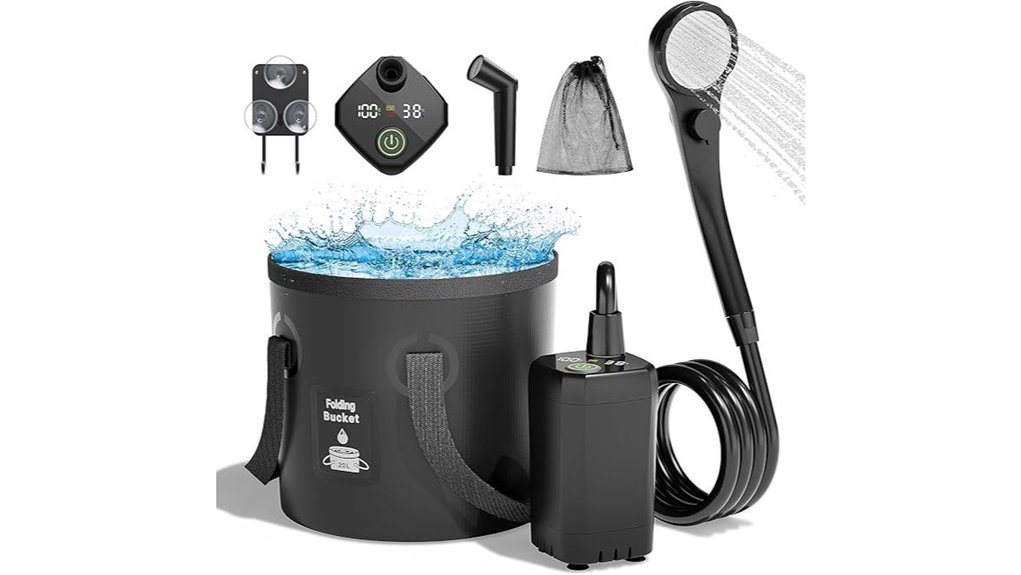 rechargeable portable camping shower