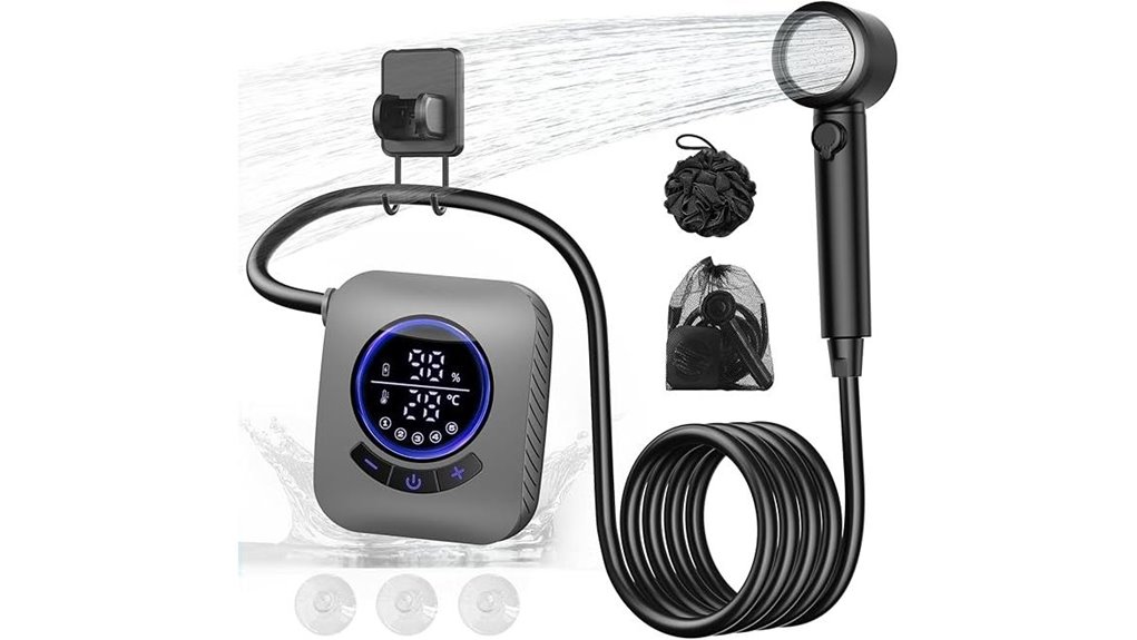 rechargeable portable shower system