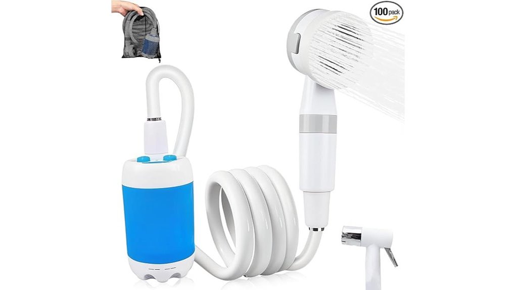 rechargeable waterproof camping shower