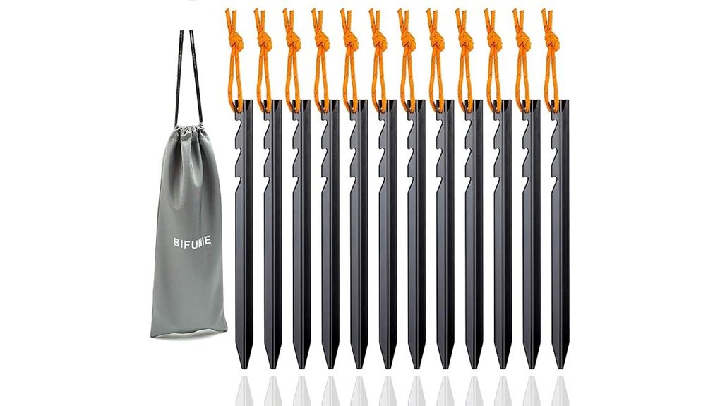 reflective aluminum tent stakes