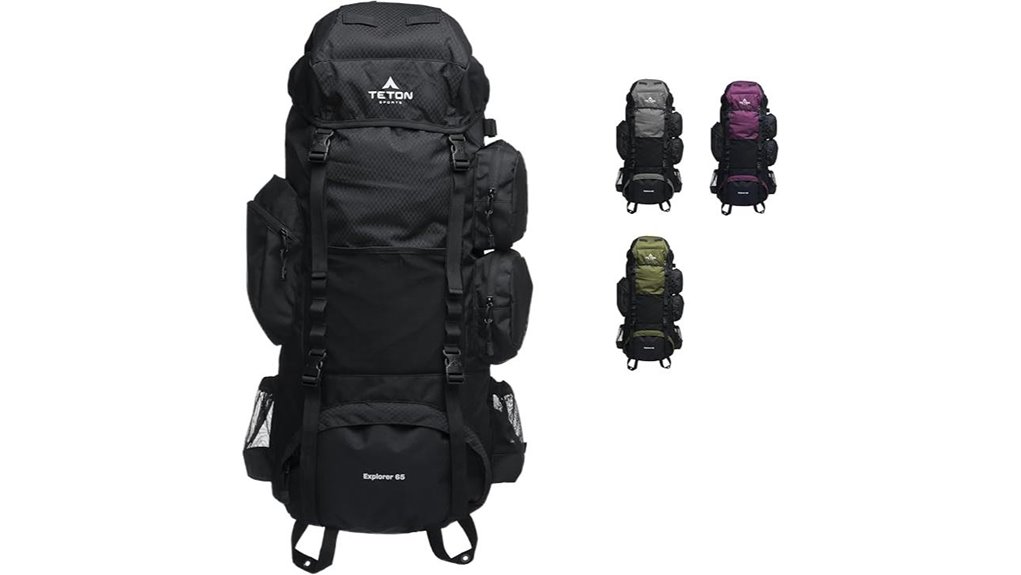 spacious hiking and camping backpack