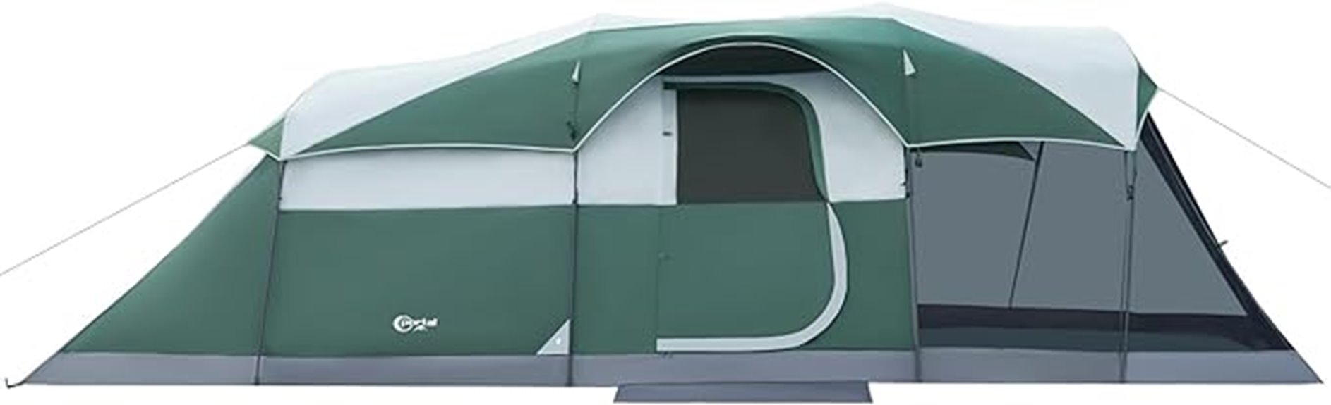 spacious tent with screen