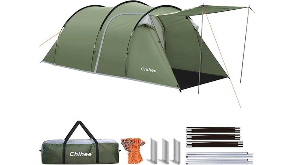 spacious tunnel camping tent