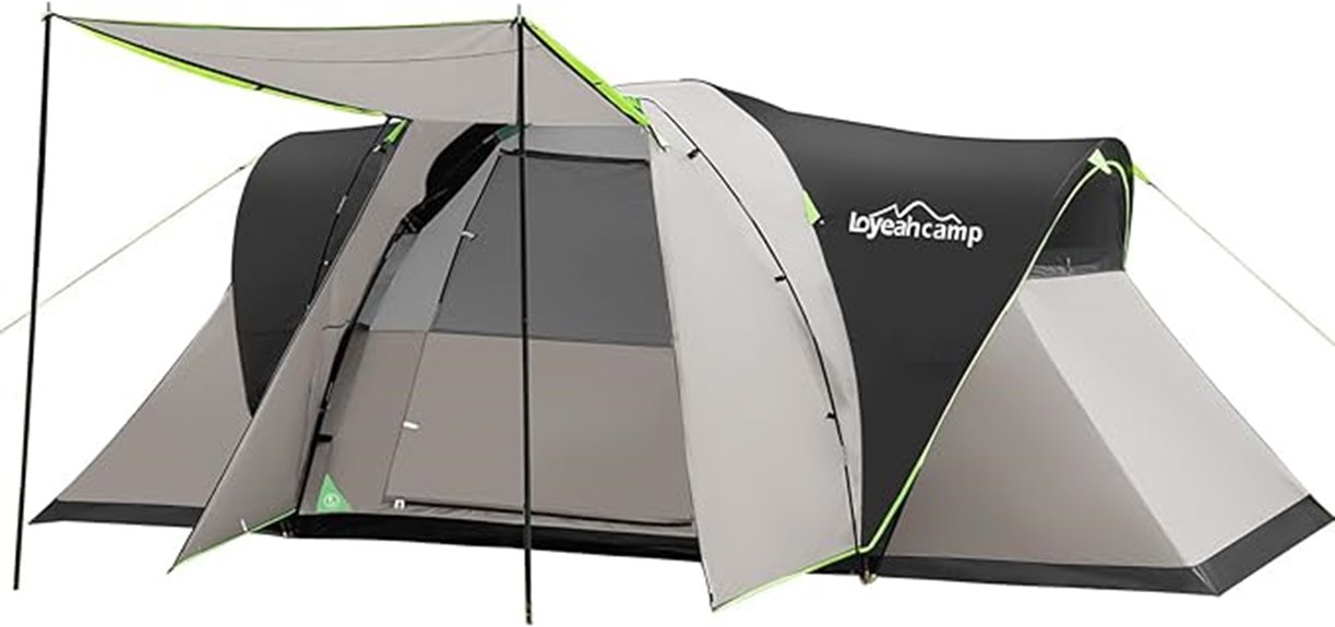 spacious waterproof camping tent