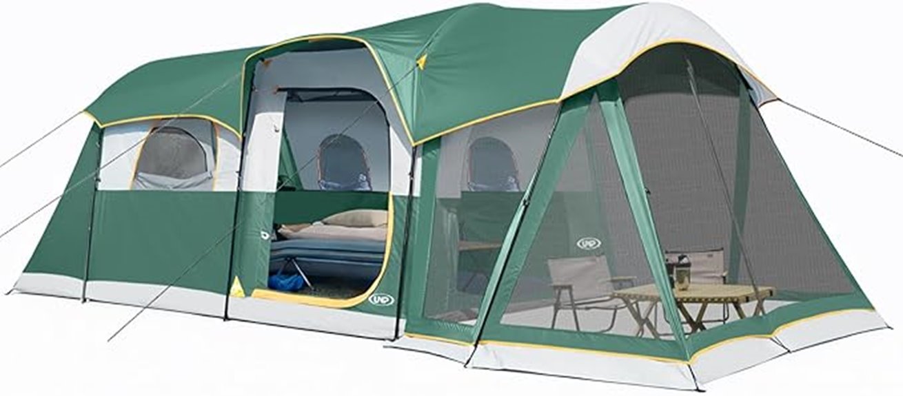 spacious waterproof camping tent