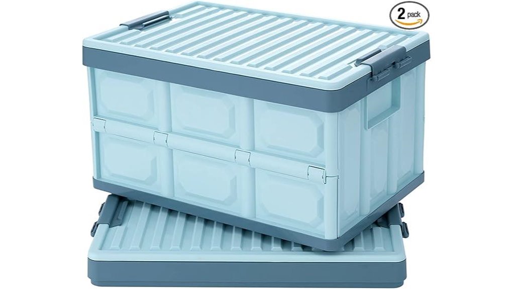 stackable blue utility crates