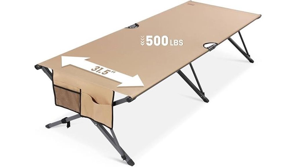 sturdy camping cot capacity