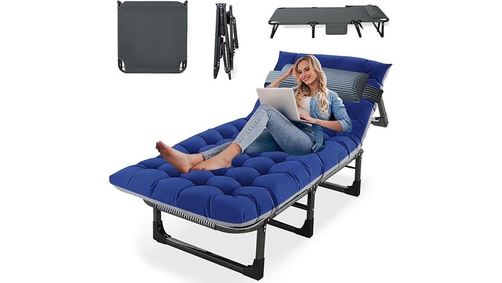 sturdy camping cot included