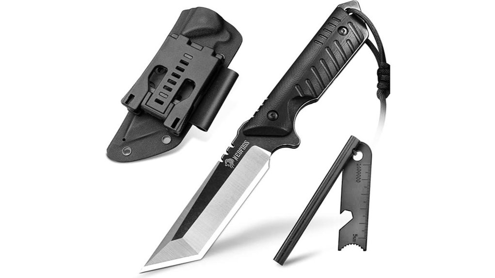 survival knife with accessories