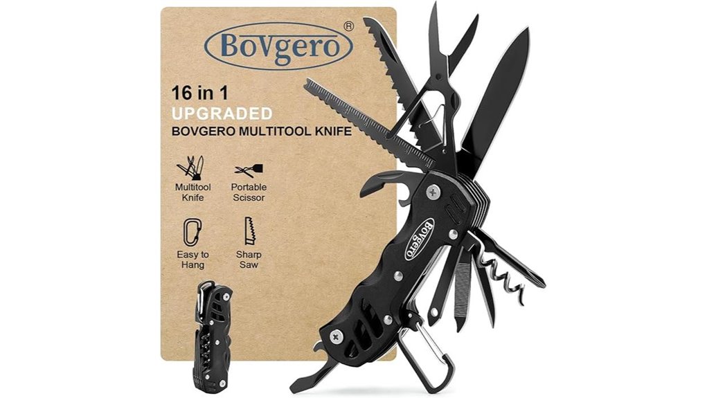 versatile black multitool knife