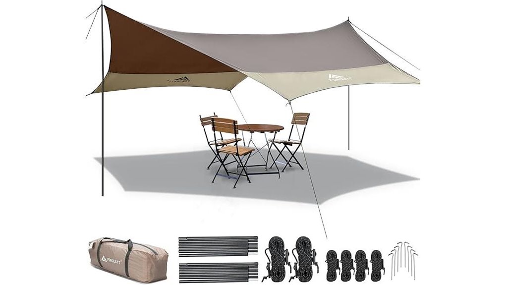 waterproof camping tarp setup