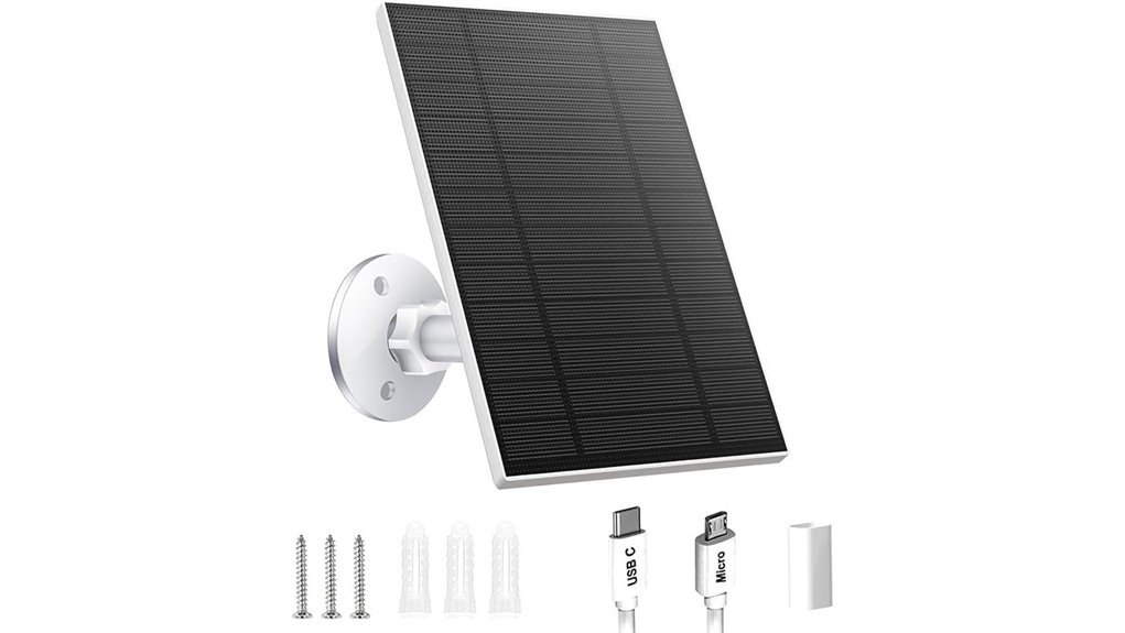white 5w solar panel