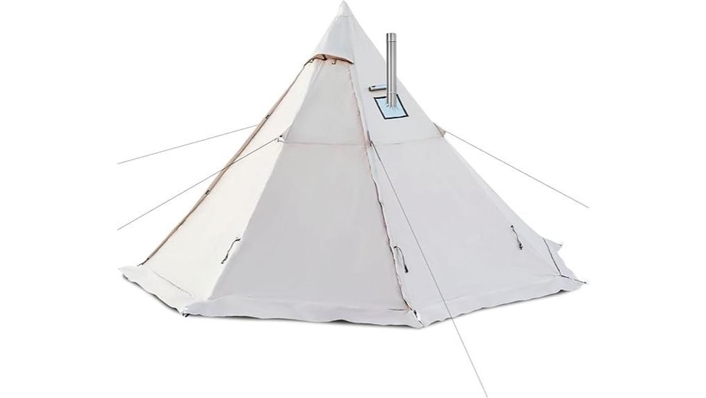 winter camping hot tent
