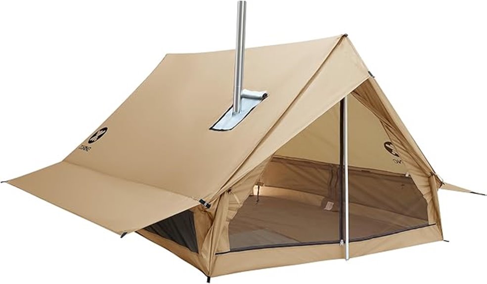 winter camping tent with stove