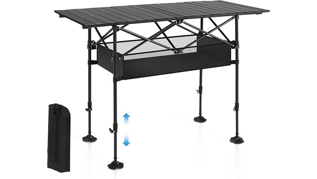 adjustable height camping table